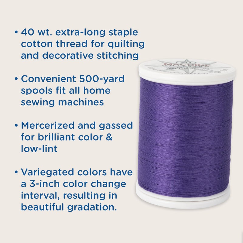 YLI Threads YLI Machine Quilting Thread - 40 wt. Extra-Long Staple Cotton Thread 500 yd Spool - Designed for Quilting - White - Image 2